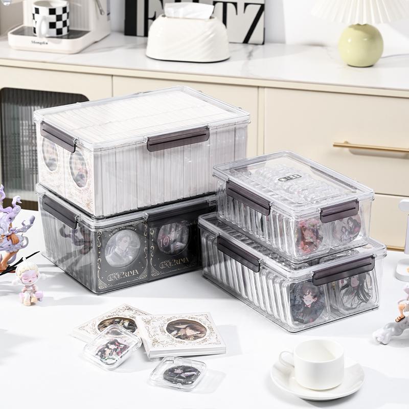 吧唧收纳盒密封防潮透明大号亚克力谷子小痛柜谷子立牌周边保护盒