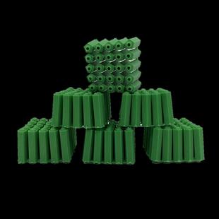全新料塑料膨胀管6mm8mm绿色盒装 胀塞螺丝墙塞6厘8厘胶塞胶粒加长