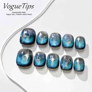 VogueTips海神之光纯手工穿戴甲短芭蕾新款 手绘高级感显白ZB320