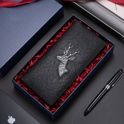 七匹狼男士头层牛皮长款钱包