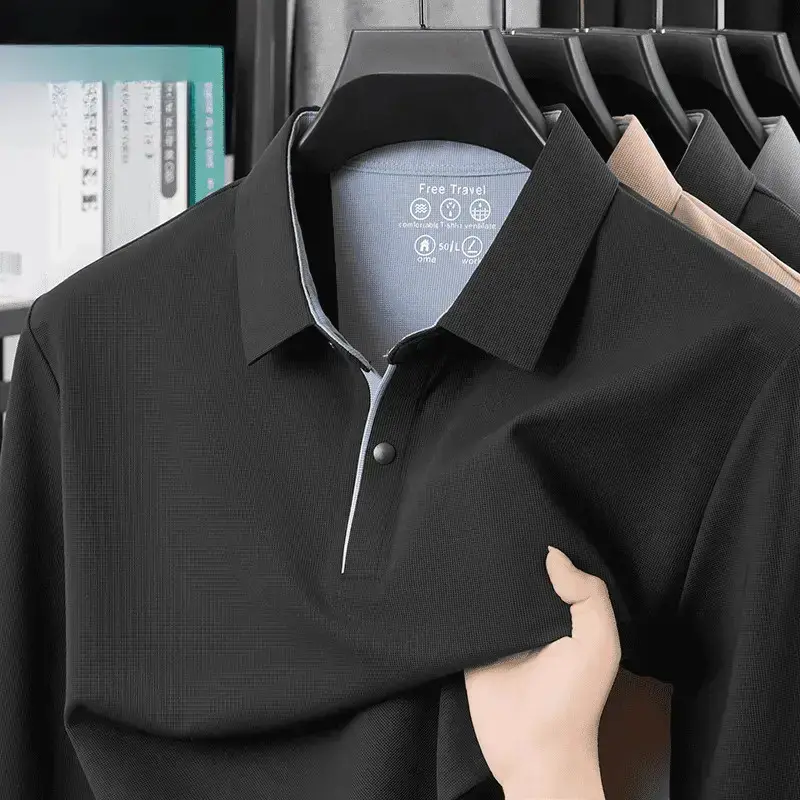 枫尚精品服饰高级感青年男士长袖打底衫翻领t恤商务休闲Polo衫