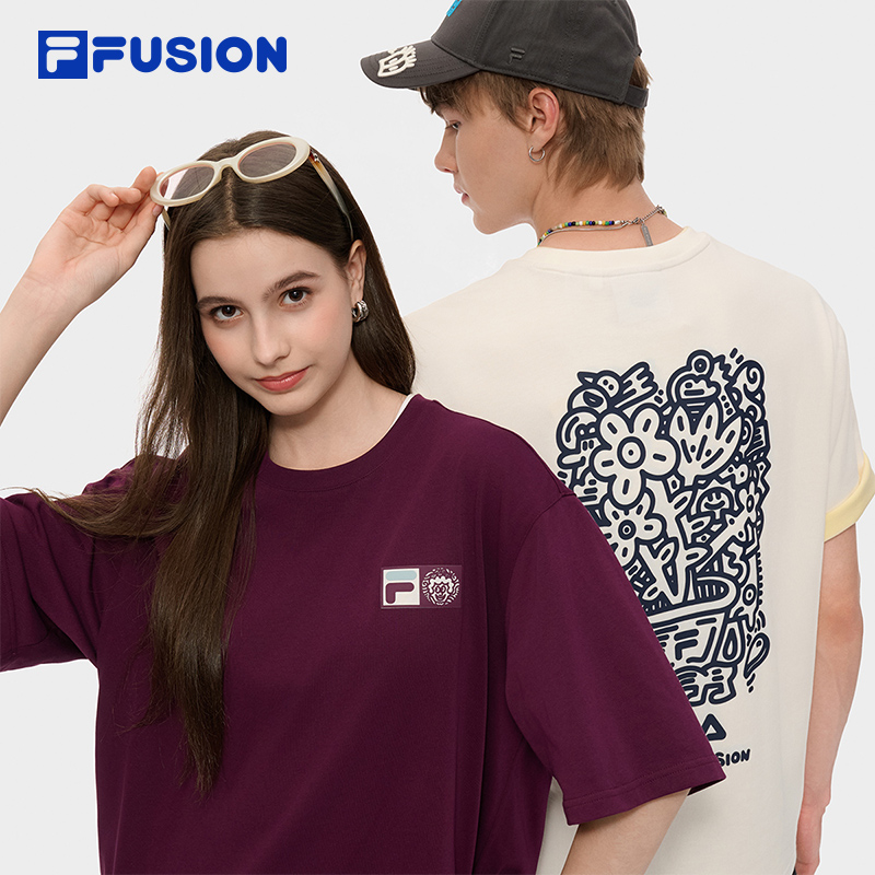 FILAFUSION斐乐情侣短袖T