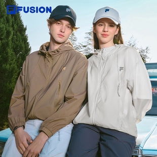连帽外套男 FUSION斐乐户外轻薄皮肤衣女夏新款 多彩防晒衣 FILA