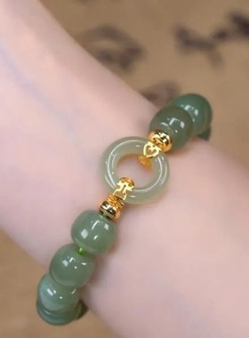 网红爆款喜事临门平安扣手链女夏轻奢复古花生手串闺蜜礼物手饰