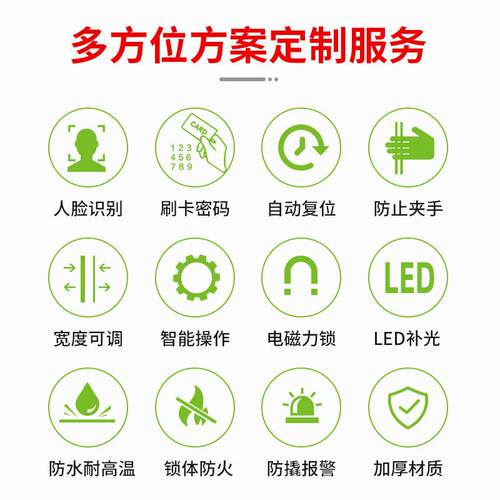 小区智能电广人告门平移门禁统人系脸识别行通道防动开门福撞伸缩
