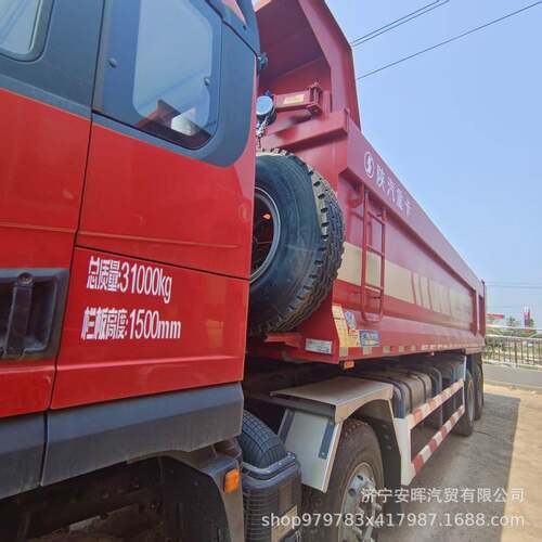 非洲贸 二手德龙翻斗自后卸车 后车翻土方运输八825易轮自卸工程