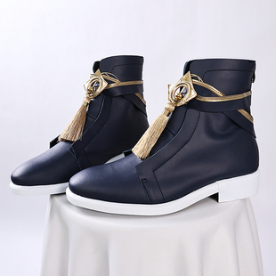 遇见萌孙权cos鞋王者荣耀孙权cosplay鞋子二次元游戏动漫短靴皮靴