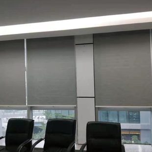 办公室广告遮光窗帘工程卷帘防水遮阳隔热免打孔家用升降拉式
