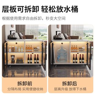 沙发边几实木小桌子可移动茶几家用轻奢岩板储物柜沙发边柜茶水柜