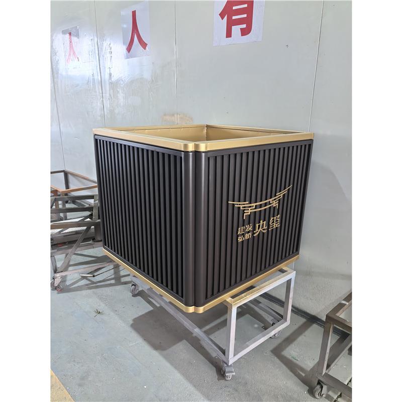 建发同款不锈钢花箱镀锌板铁艺花槽售楼部花坛龙湖款花盆移动花架