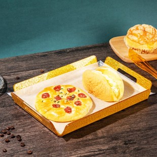 亚克力自选面包托盘蛋糕烘焙店手提长方形食品家用客厅透明水果盘