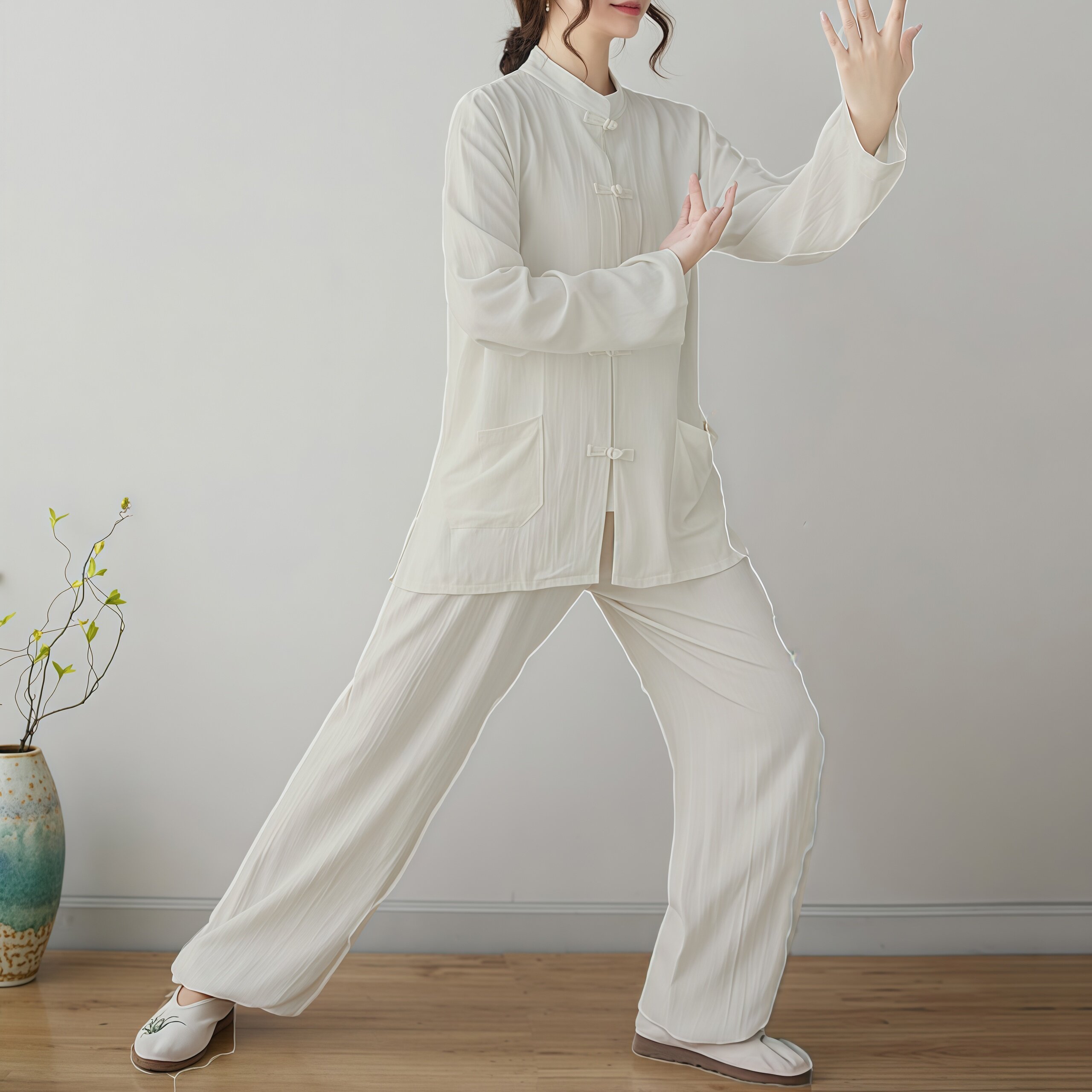 2026新款新中式白色禅意太极服图片