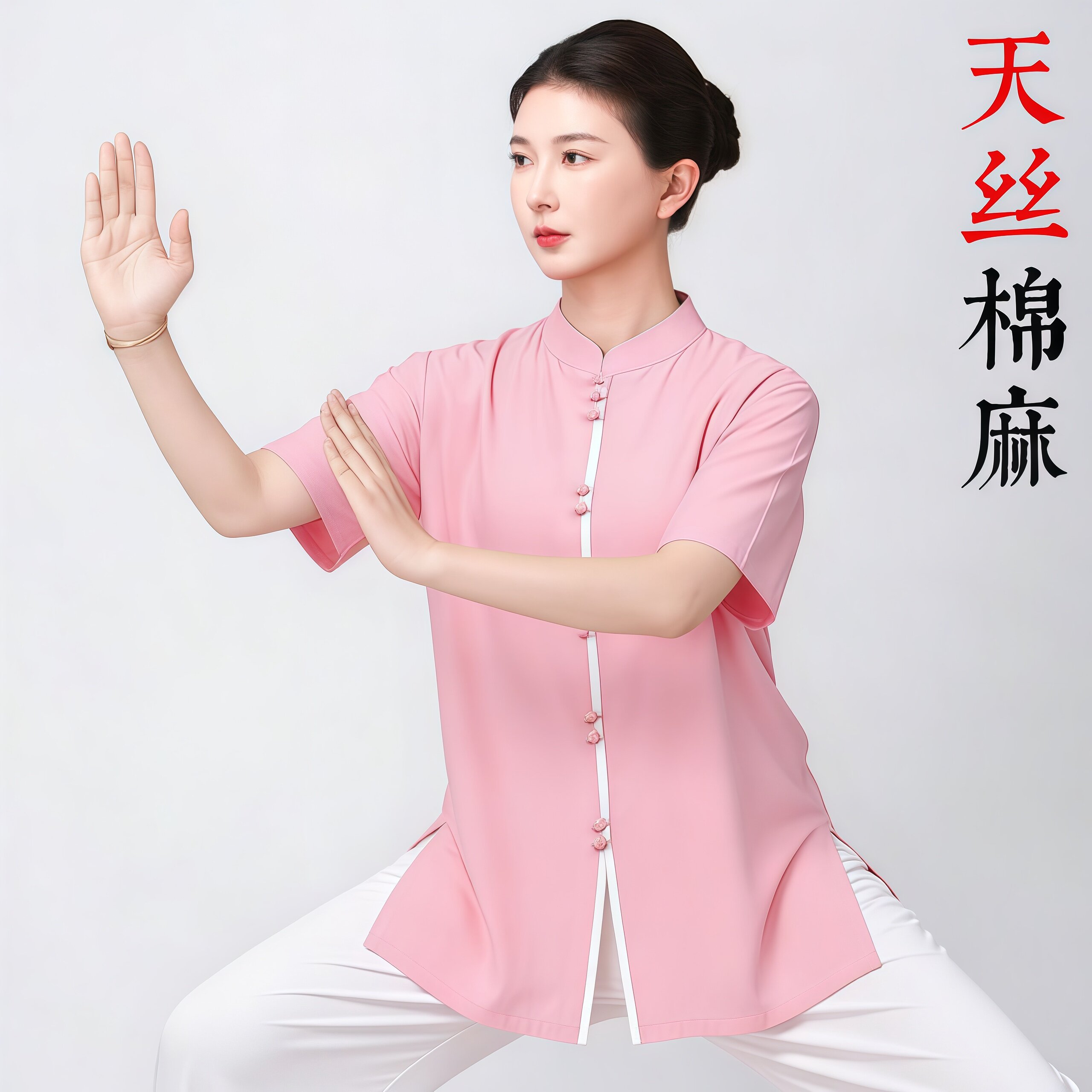 2026夏季棉麻短袖八段锦太极服装图片