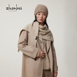 ZB/珍贝2025年秋冬新款品山羊绒三角围巾百搭时尚/W2087