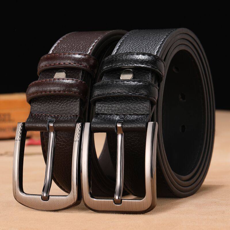 皮带男真皮针扣打孔休闲商务软面双面头层牛皮男士裤带腰带纯牛皮