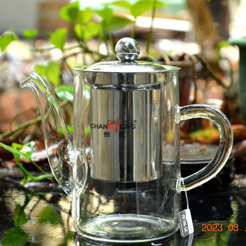 包邮创虹玻璃壶 T-500 卡口式茶艺杯 不锈钢内胆花茶杯 功夫茶具