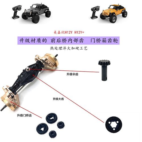 美嘉欣 H12Y H12Y+ 遥控车 升级 加硬 前后桥大小齿轮 门桥盖齿轮