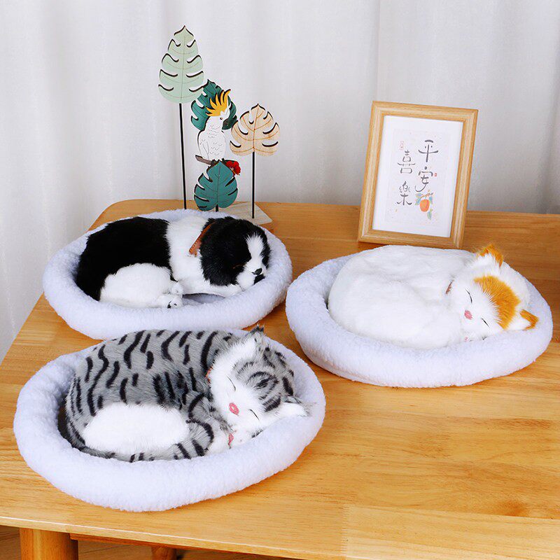 会呼吸的猫仿真猫咪动物模型儿童玩具女孩扮家家酒猫玩偶摆件波斯