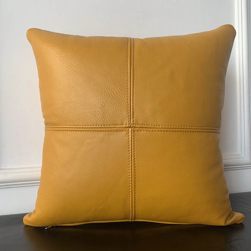 抱枕沙发靠垫奢华美式牛皮大号简约现代客厅真皮车用高档抱枕定制