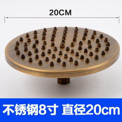 欧式不锈钢仿古花洒头卫浴配件淋浴头铜钉防漏花洒头莲莲头20厘米