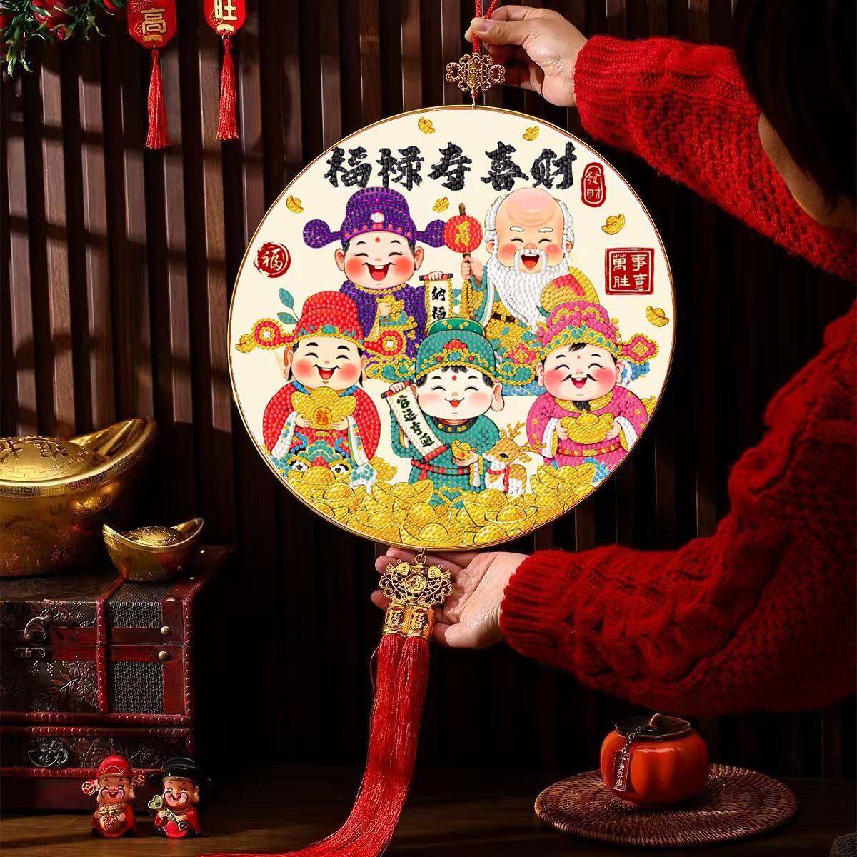 财神到钻石画财神爷挂件年货送礼送人春节手工diy马年喜庆礼物