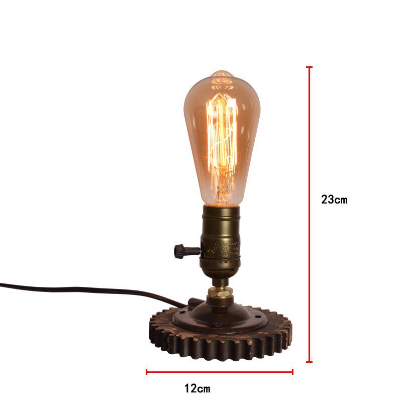 美式复古小夜灯装饰台灯工业风格loft齿轮爱迪生酒吧咖啡厅台灯