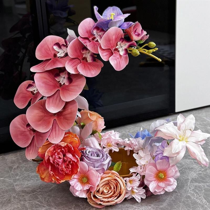 小红薯同款婚礼仿真花装饰婚鞋展示高颜值假花铁盒鞋架备婚摆件