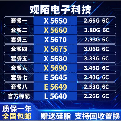 X5650 X5660 X5670 X5675 X5680 X5690 E5645 E5649 L5640 1366针