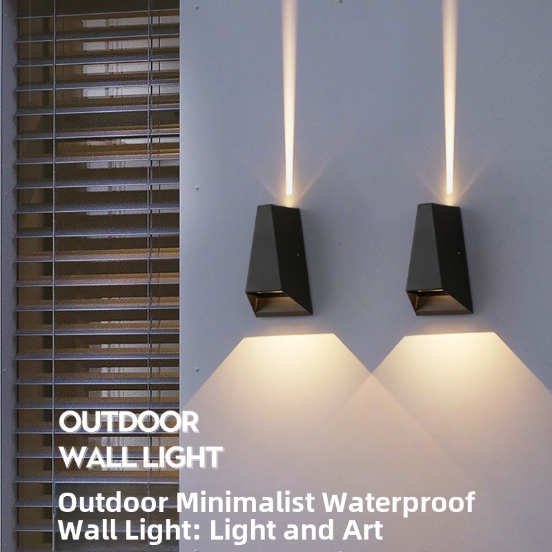 LED梯形户外壁灯防水现代简约酒店别墅过道阳台外墙庭院双头射灯