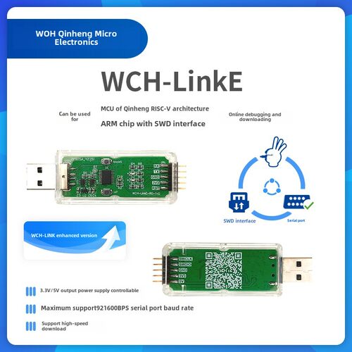 WCH-Link下载调试器沁恒RISC-V框架MCU在线调试SWD接口芯片LinkE