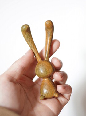 檀木鼻子按摩眼周按摩棒长耳兔子可爱可摆放按摩创意礼物