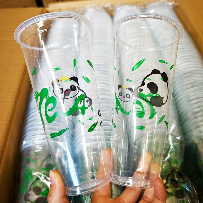 500/700ml一次性pp奶茶塑料杯 90口径果汁柠檬茶饮料杯商用可定制