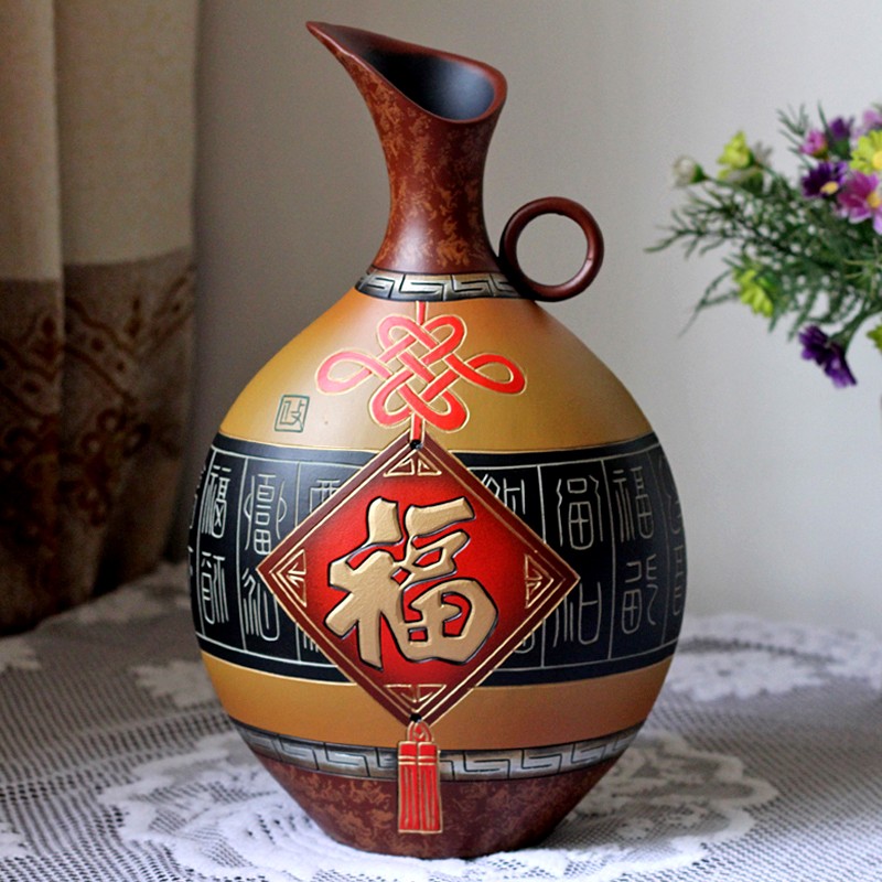 结婚送新人礼物新房装饰客厅电视柜摆件手工创意陶瓷花瓶家居摆设