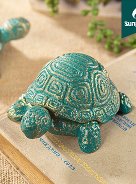 Sungmor 创意乌龟收纳罐进门口玄关摆件客厅茶几动物钥匙盒装饰品