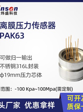 炜盛WPAK63通用隔离膜压力传感器变送器扩散硅压力监测仪