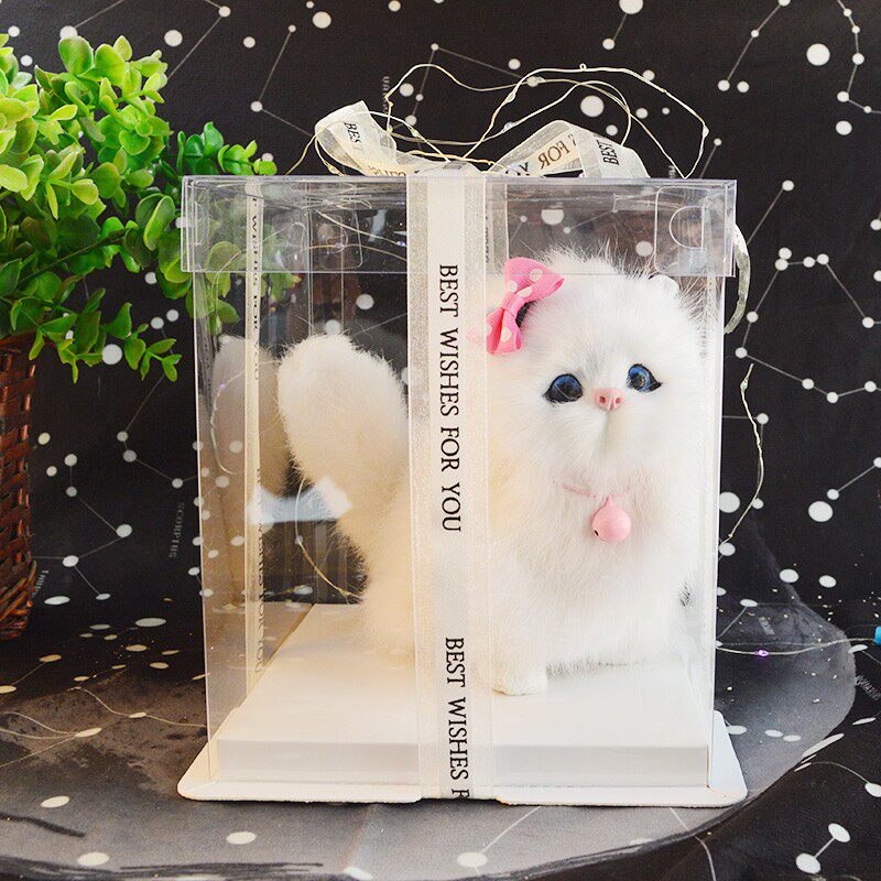 小猫咪会叫仿真猫咪儿童玩具毛绒动物模型生日礼物猫咪摆件送闺蜜