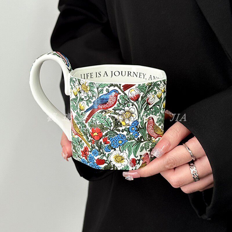 带把手莫里斯陶瓷马克杯大容量水杯咖啡杯小众原创礼物家用高颜值