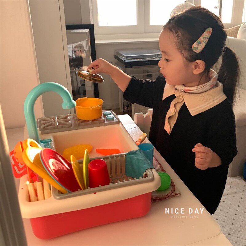 韩国ins儿童洗碗机玩具宝宝仿真厨具小孩洗菜过家家洗碗池男女孩