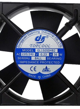 全新TOPCOOL GL15050HB2/HSL2 220V/240V 0.23A 36W 机柜散热风扇