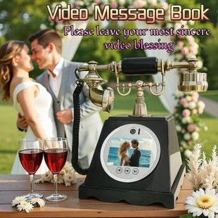 新款婚礼音频视频留言簿电话宴会视频签到簿宾客祝福视频录影电话