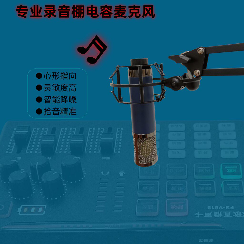 TF22大振膜48v电容麦克风手持话筒专业录音舞台演唱主播K歌麦克风