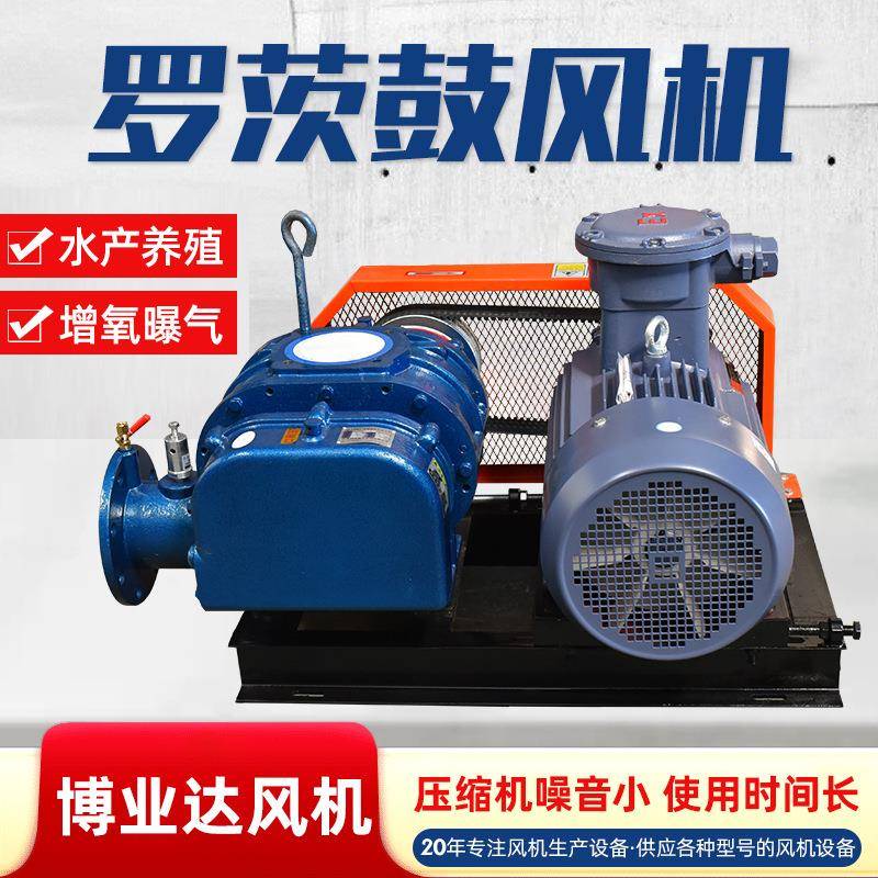 罗茨风机污水曝气鱼塘增氧泵水产养殖风量大噪音低三叶罗茨鼓风机