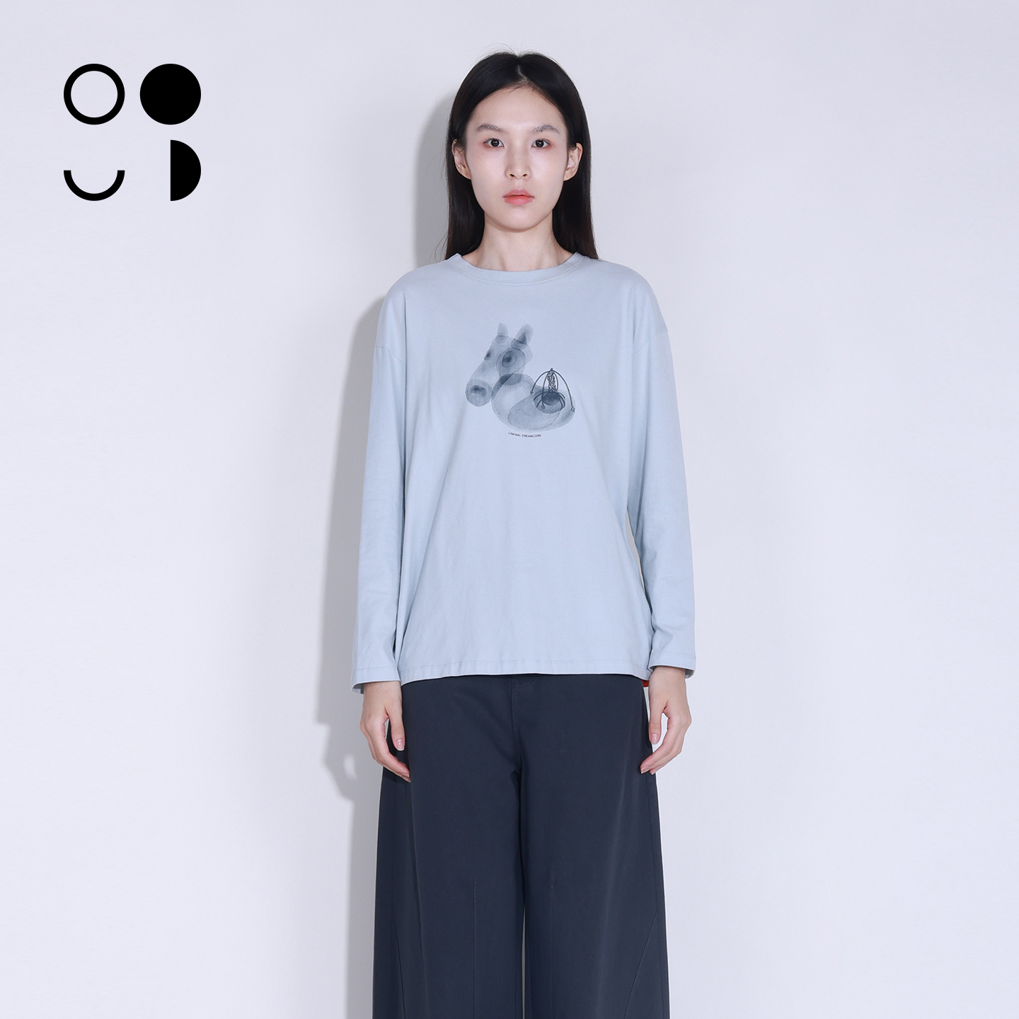 WZWJ/未知未觉原创设计圆领趣味印花打底纯棉长袖t恤女W542T11502