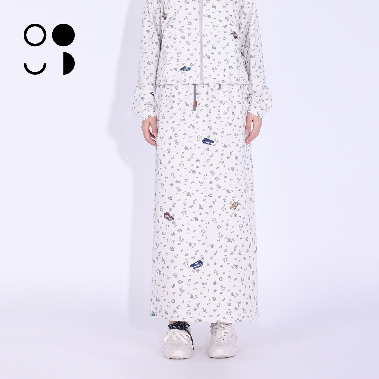 WZWJ/未知未觉趣味印花松紧腰半身裙女直筒中长腰裙W632Q19214图片