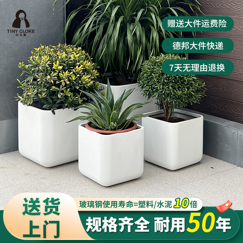 户外正方形种树庭院三角梅荷花盆图片