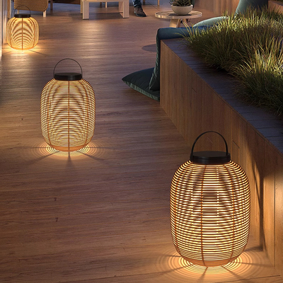 太阳能草坪灯别墅庭院灯户外灯日式酒店装饰藤编灯氛围充电落地灯