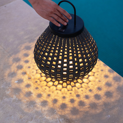 太阳能草坪灯别墅庭院灯户外灯日式酒店装饰藤编灯氛围充电落地灯