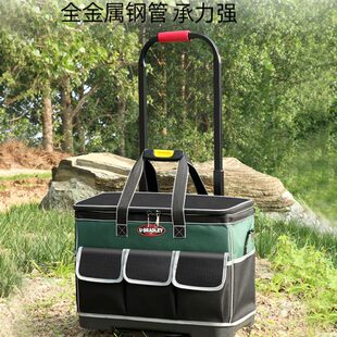 耐用拉杆式 带轮拉杆工具包方形大容量 工具袋工地电工维修包五金