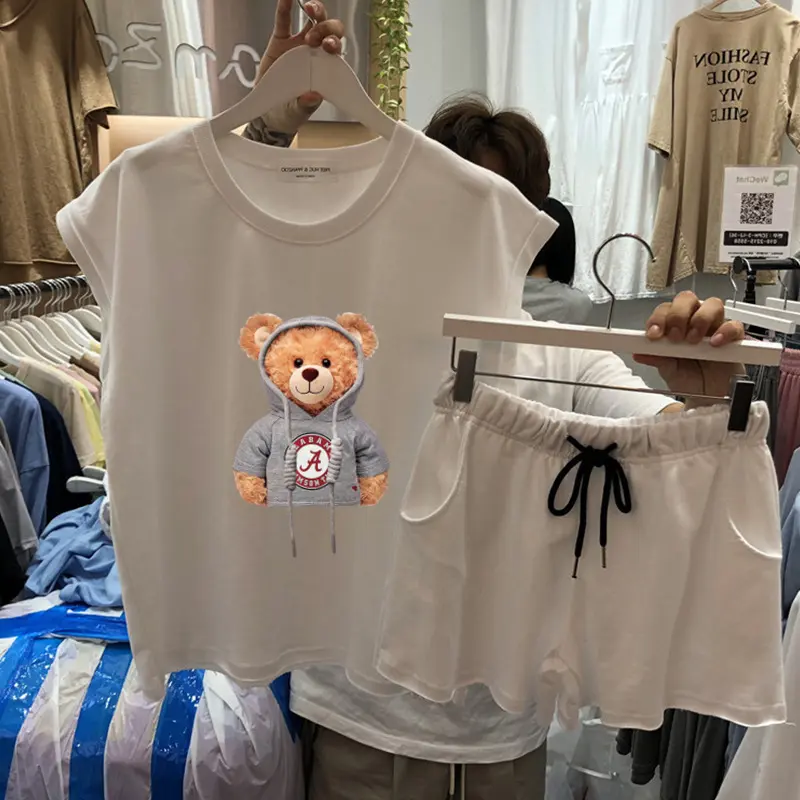 韩国东大门女装2025休闲运动时尚套装女夏韩版宽松背心短裤两件套