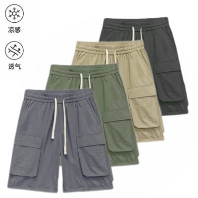 YP COOL日系复古街头多功能口袋工装男夏季五分裤机能风徒步宽松